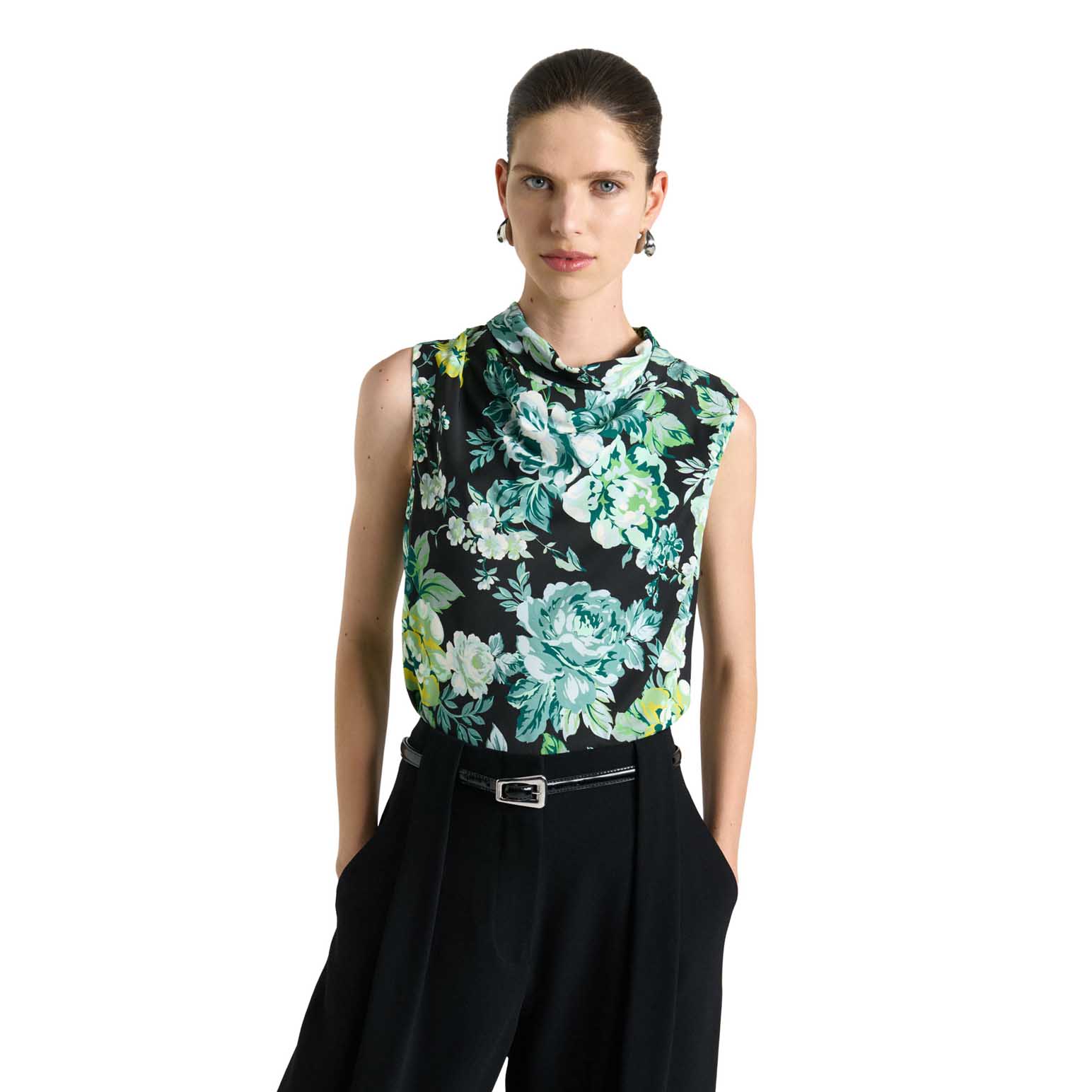 Cue Ophelia Stretch Viscose Cowl Neck Blouse